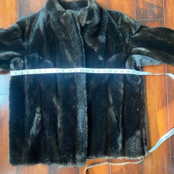 Vintage Career Originals chocolate brown faux fur, size 16 - Picture 5 of 13
